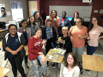 Yearbook staff enjoys cookies to celebrate National Yearbook week.  