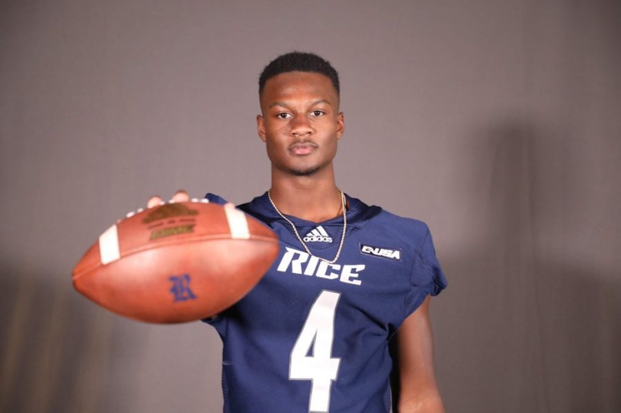 Jovoni Johnson on his visit to Rice University.