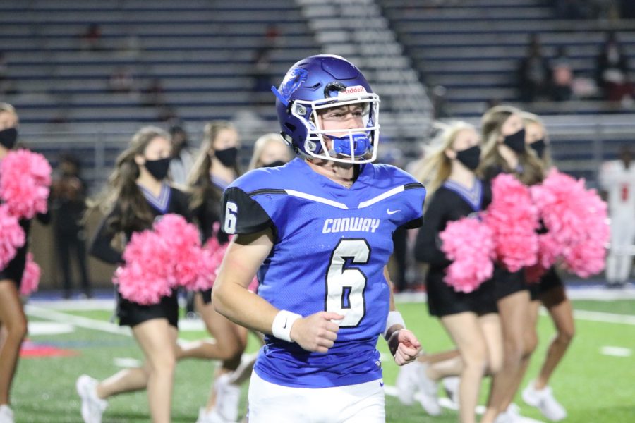 Senior quarterback Ben Weese takes the field against Northside October 16.  