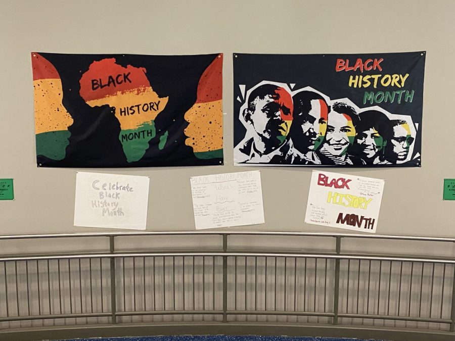 Black History Month displays line the hallways of CHS.  