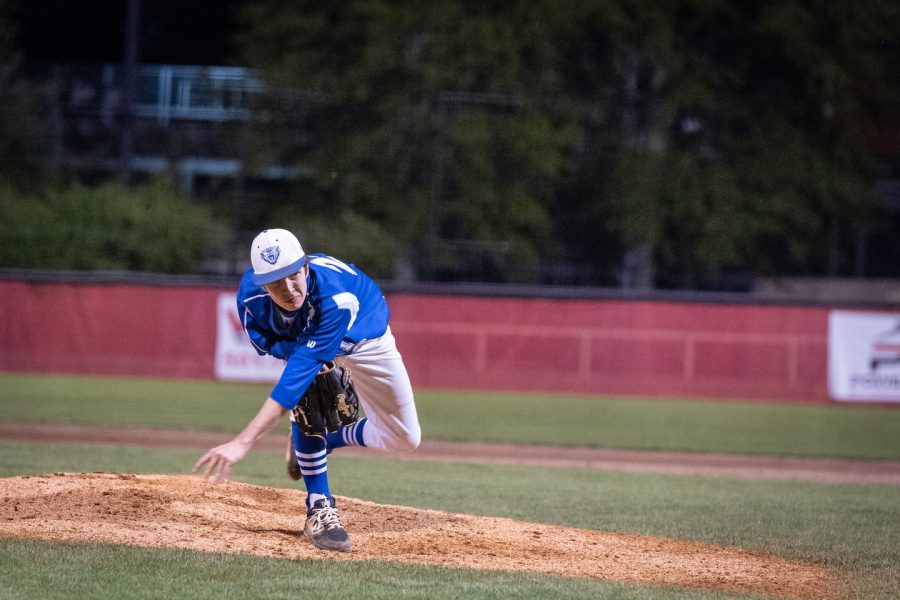 Sophomore Layton Coney pitches for the Wampus Cats. 