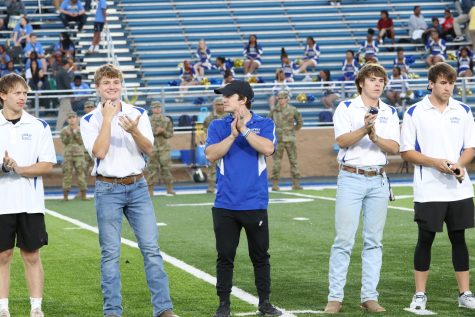 Wampus Cat Baseball players are recognized as state champions.  