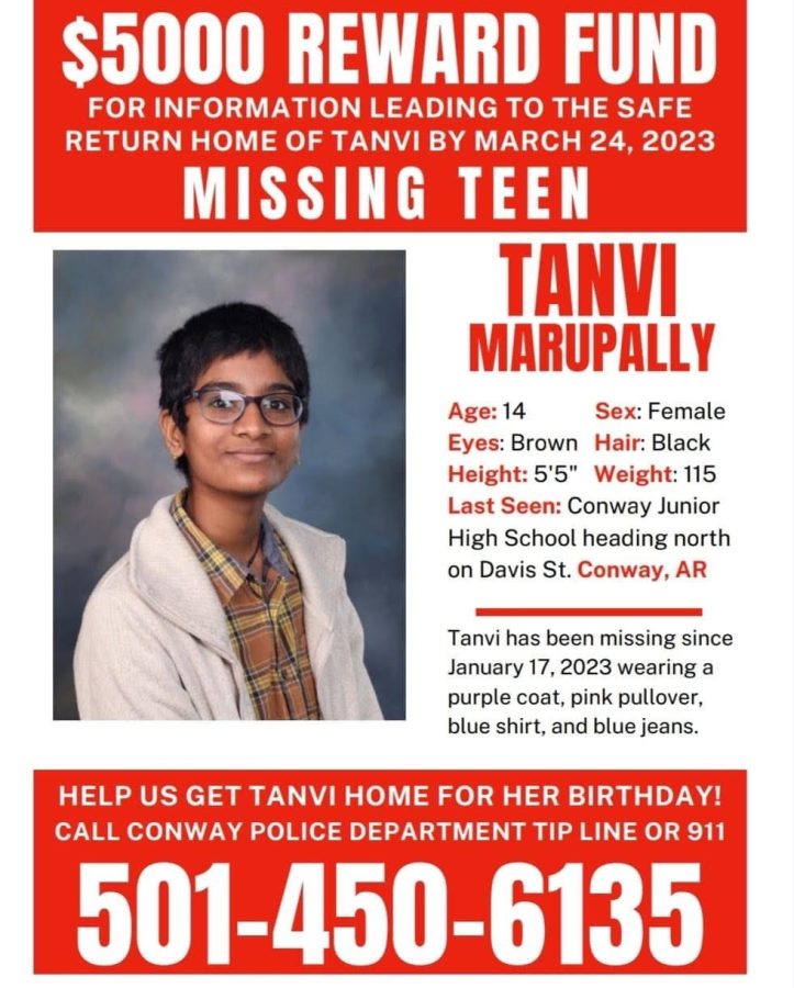 Tanvi was last seen on January 17 heading north of Davis St.