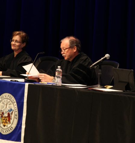 Supreme Court Justice Dan Kemp speaks at Thursdays Appeals on Wheels program hosted at CHS. 
