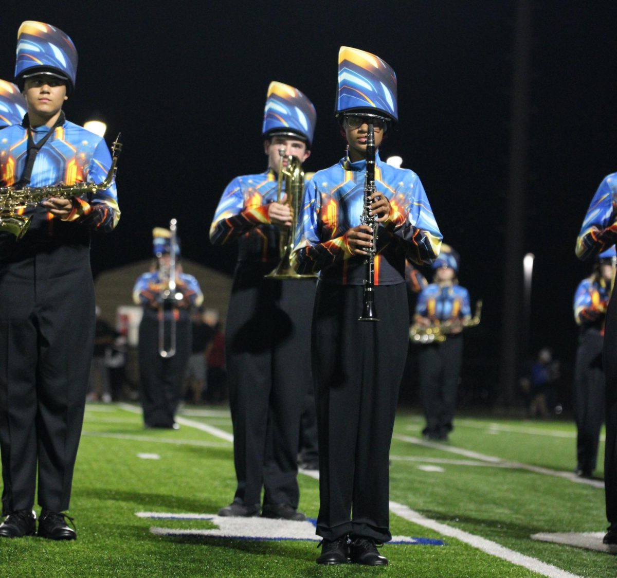 Sophomore Angelina Green performs with the band.