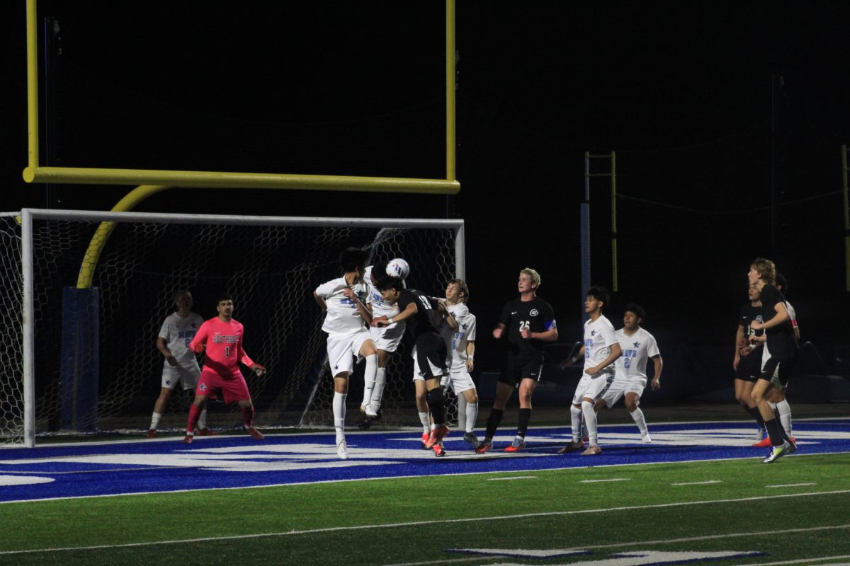 Jesse Fernandez heads the ball in a game against Southside.